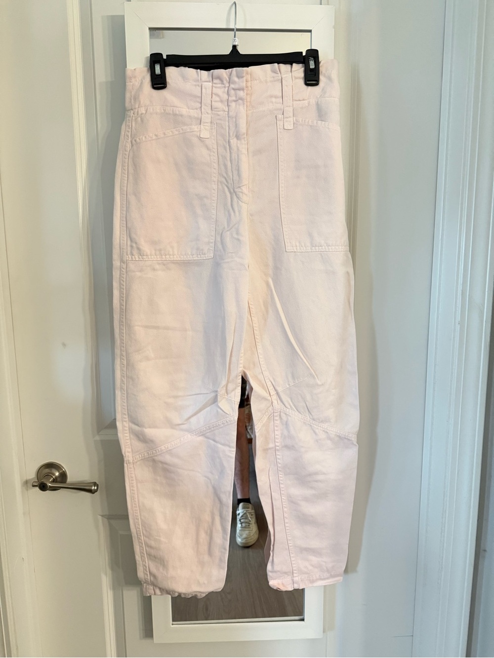 A.L.C. Utility Cargo Barrel Pants Size 4 Pink Cotton Linen Tencel - Picture 2 of 6